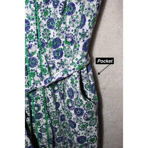 Boden Button Up Floral Dress w/ Pockets, 100% Cotton, Women's Size 6R - Picture 8 of 14